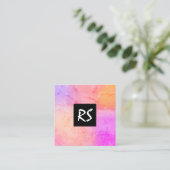 Elegant abstract, levendig, kleurrijk grafisch ont vierkante visitekaartje (Staand voorkant)