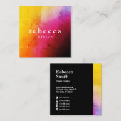 Elegant abstract, levendig, kleurrijk grafisch ont vierkante visitekaartje (Voorkant / Achterkant)