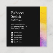 Elegant abstract, levendig, kleurrijk grafisch ont vierkante visitekaartje (Achterkant)