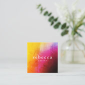 Elegant abstract, levendig, kleurrijk grafisch ont vierkante visitekaartje (Staand voorkant)