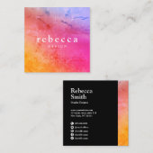 Elegant abstract, levendig, kleurrijk grafisch ont vierkante visitekaartje (Voorkant / Achterkant)