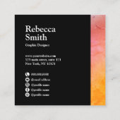 Elegant abstract, levendig, kleurrijk grafisch ont vierkante visitekaartje (Achterkant)