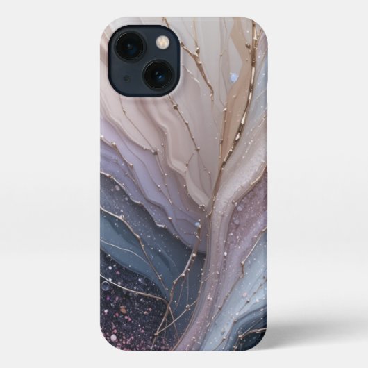  Elegant Abstract Marble Waves iPhone 13 Case Hoesje (Achterkant)