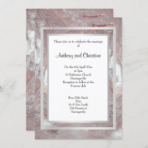 ELEGANT ABSTRACT MARBLE WEDDING INVITATION KAART