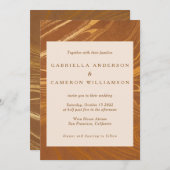 Elegant Abstract marmer Swirl Gold Bronze Wedding Kaart (Voorkant / Achterkant)