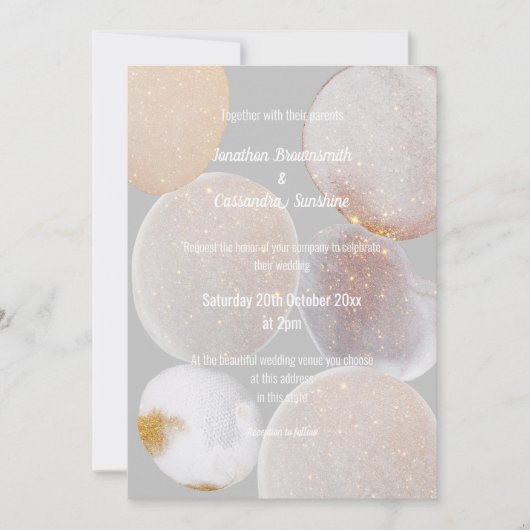 ELEGANT ABSTRACT MATERIAAL, GOLD WEDING KAART (Voorkant)