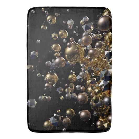 Elegant Abstract meettoestel explosie - Goud en zi Badmat (Voorkant Verticaal)