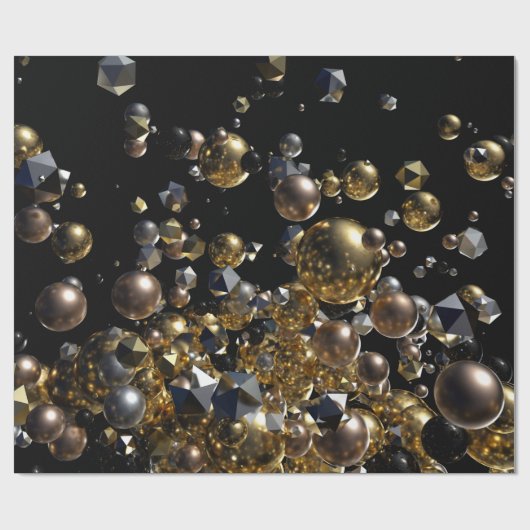 Elegant Abstract meettoestel explosie - Goud en zi Cadeaupapier (Vlak)