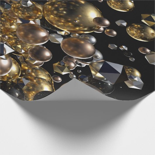 Elegant Abstract meettoestel explosie - Goud en zi Cadeaupapier (Hoek)