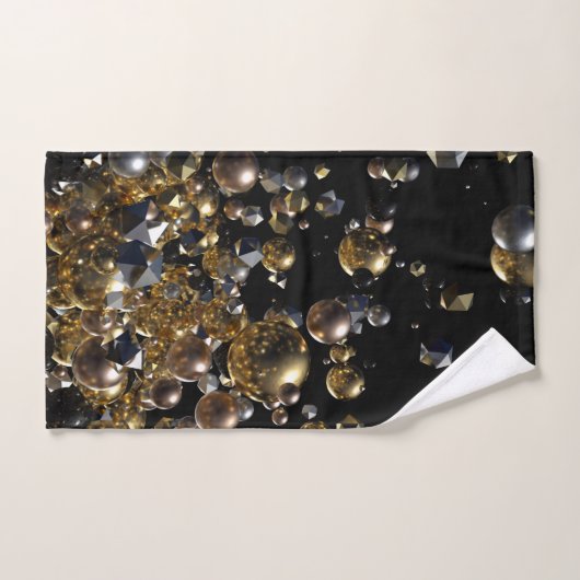 Elegant Abstract meettoestel explosie - Goud en zi Handdoek (Handdoek)