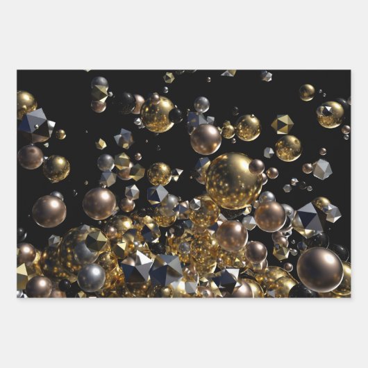 Elegant Abstract meettoestel explosie - Goud en zi Inpakpapier Vel (Voorkant 3)