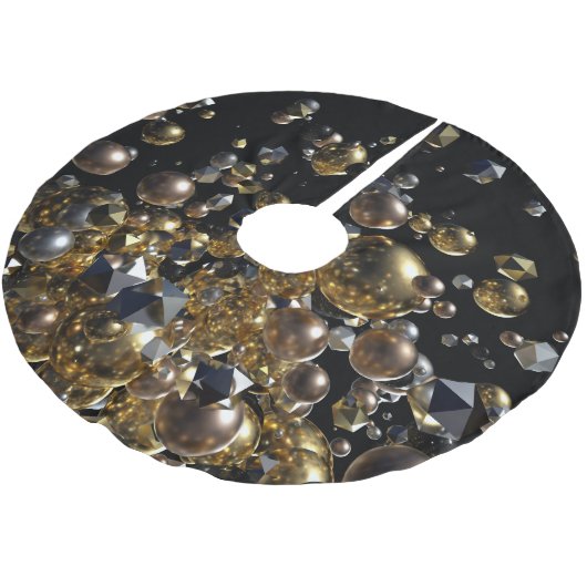 Elegant Abstract meettoestel explosie - Goud en zi Kerstboom Rok (Gekanteld)
