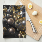 Elegant Abstract meettoestel explosie - Goud en zi Theedoek (Quarter Fold)