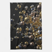 Elegant Abstract meettoestel explosie - Goud en zi Theedoek (Verticaal)