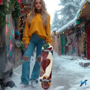 Elegant Abstract met organische vormen en diepe to Persoonlijk Skateboard