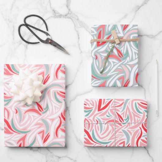 Elegant Abstract met witte kerst Inpakpapier Vel (Voorkant)