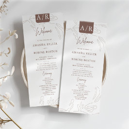 Elegant Abstract minimalistisch huwelijksprogramma