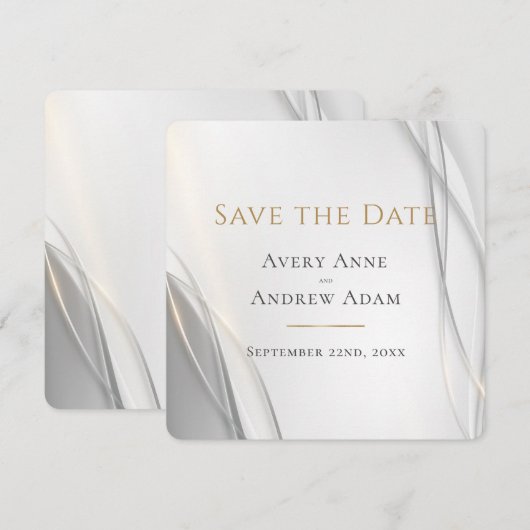 Elegant Abstract Modern Wedding Save The Date (Voorkant / Achterkant)