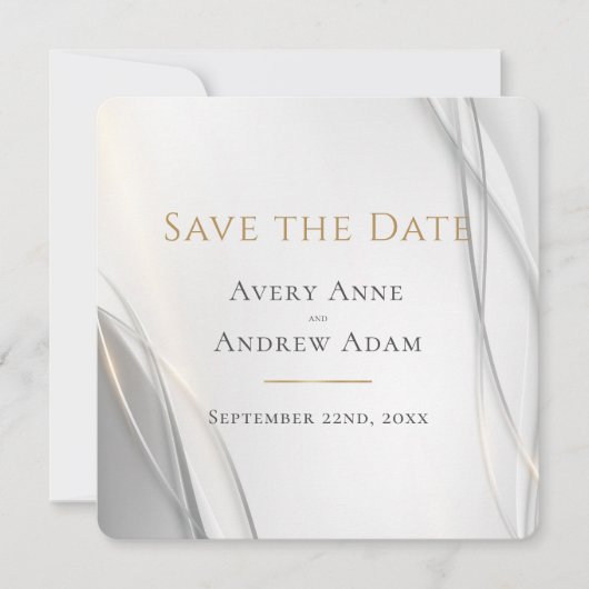 Elegant Abstract Modern Wedding Save The Date (Voorkant)