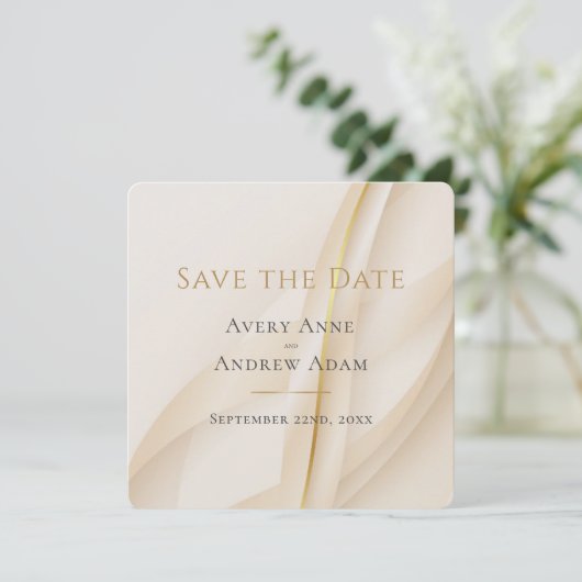 Elegant Abstract Modern Wedding sparen de Datum Save The Date (Staand voorkant)