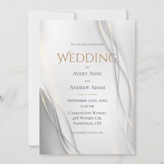 Elegant Abstract Modern Wedding Uitnodiging (Voorkant)