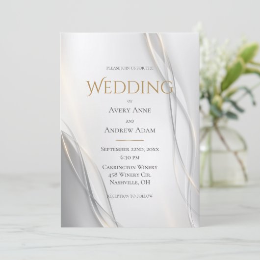 Elegant Abstract Modern Wedding Uitnodiging (Staand voorkant)