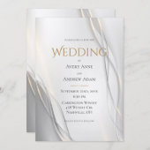 Elegant Abstract Modern Wedding Uitnodiging (Voorkant / Achterkant)