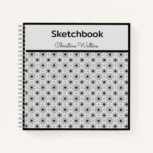 Elegant Abstract motief, Zwart & Wit Notitieboek (Voorkant)