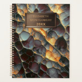 Elegant Abstract mozaïek met gedurfd bronzen naamb Planner (Voorkant)