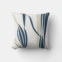 Elegant Abstract Navy & Beige Kussen