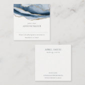 Elegant Abstract Navy Blue Agate Gold Benoeming Vierkante Visitekaartje (Voorkant / Achterkant)