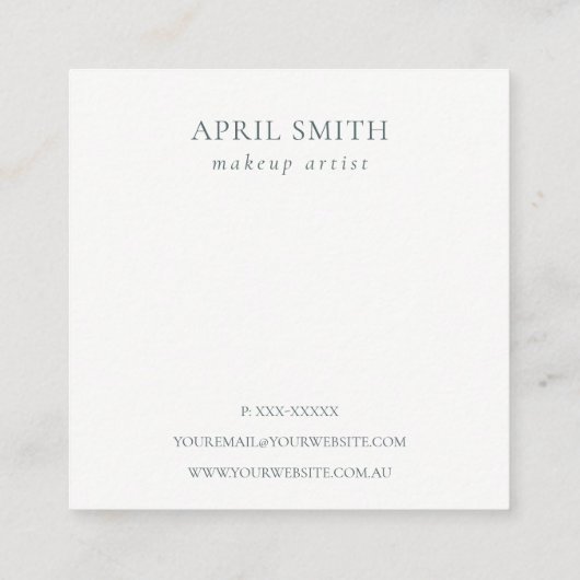 Elegant Abstract Navy Blue Agate Gold Benoeming Vierkante Visitekaartje (Achterkant)