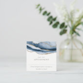 Elegant Abstract Navy Blue Agate Gold Benoeming Vierkante Visitekaartje (Staand voorkant)