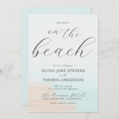 Elegant Abstract Ocean Beach All in One Wedding Kaart (Voorkant / Achterkant)