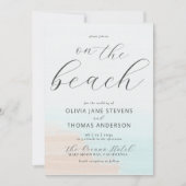 Elegant Abstract Ocean Beach All in One Wedding Kaart (Voorkant)