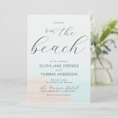 Elegant Abstract Ocean Beach All in One Wedding Kaart (Staand voorkant)
