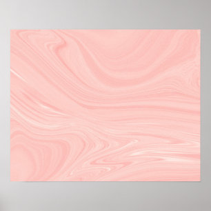 Elegant Abstract Oranje vloeibaar marmer kunstwerk Poster