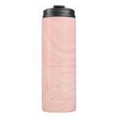 Elegant Abstract Oranje vloeibaar marmer kunstwerk Thermosbeker (Voorkant)