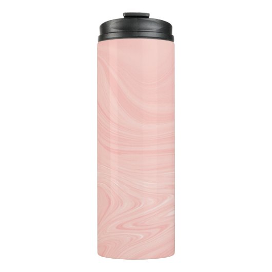 Elegant Abstract Oranje vloeibaar marmer kunstwerk Thermosbeker (Voorkant)