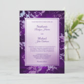 Elegant Abstract Paars Molten Silver Wedding Kaart (Staand voorkant)