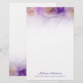 Elegant Abstract Paars Roos — Papier (Voorkant / Achterkant)