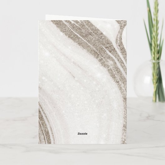 Elegant Abstract Pale Gold Marble Agate Wedding Bedankkaart (Achterkant)