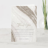 Elegant Abstract Pale Gold Marble Agate Wedding Bedankkaart (Voorkant)