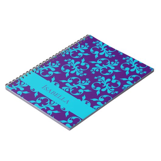 Elegant Abstract Patroon Aangepaste Naam Samenstel Notitieboek (Linkerzijde)