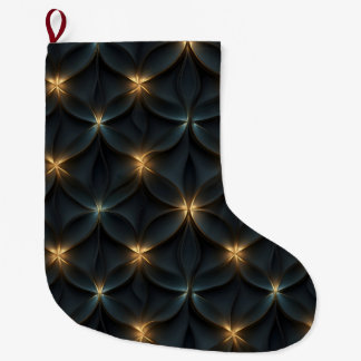 Elegant Abstract patroon met goudkleurig gloeiend  Grote Kerstsok