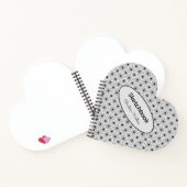 Elegant Abstract patroon Zwart & Wit Hart-vorm Notitieboek (Binnen)