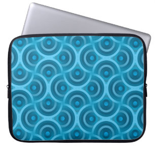 Elegant abstract rimpel naadloos blauw achteraan laptop sleeve
