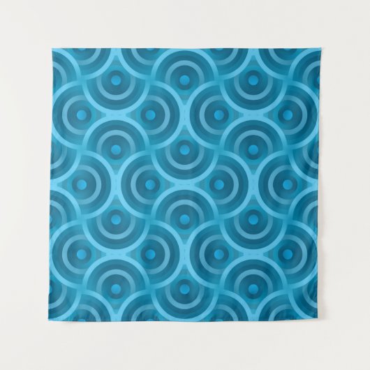 Elegant abstract ripple seamless Vintage blue back Wandkleed (Voorkant)