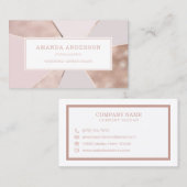 Elegant Abstract Roos Gold Foil | Visitekaartje (Voorkant / Achterkant)