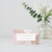 Elegant Abstract Roos Gold Foil | Visitekaartje (Staand voorkant)